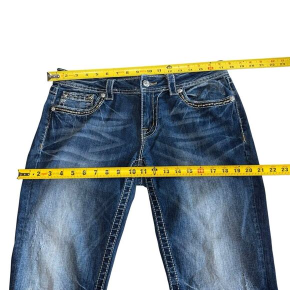 Vtg Y2K 90s Miss Me Jeans Women's Embellished Signature Rise Bootcut Whiskers 31 - Picture 10 of 13